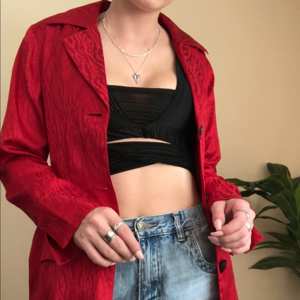 BOGO 50% OFF Red Satin Lightweight Coat